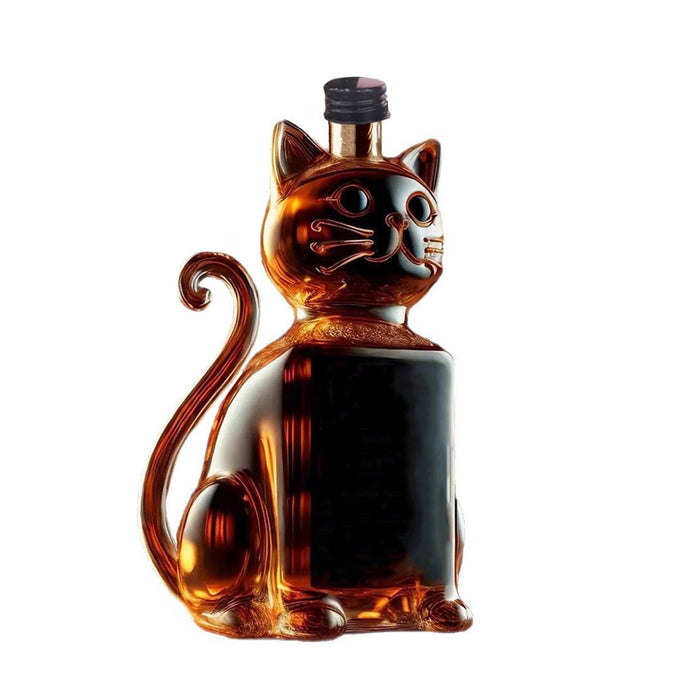 3D Cat Head Whiskey Decanter Bottle
