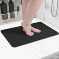 Non-Slip Shower Mat with Massage Feel & Foot Scrubber | BPA-Free PVC | Quick Drain & Fast Dry | Black | 40x60cm