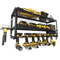 Heavy Duty Power Tool Organizer Wall Mount - 3-Tier Garage Storage Rack with Drill Holder, Screwdriver and Hammer Organizer - Extra Tall 200lbs Capacity High-Quality Steel Utility Shelf