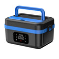 Cordless Heated Lunch Box 1L – Waterless USB Rechargeable Bento Box | 304 Stainless Steel | Black-Blue