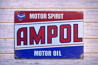 Ampol Motor Spirit Metal Sign | 30x40cm | Vintage Garage & Man Cave Wall Décor | Australian Petroliana