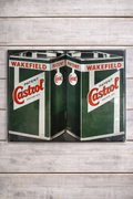 Castrol Oil Cans Metal Sign | 20x30cm | Vintage Wakefield Workshop Wall Décor | Garage & Man Cave | Petroliana