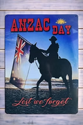 ANZAC Day Lest We Forget Metal Sign | 30x40cm | Remembrance Wall Décor
