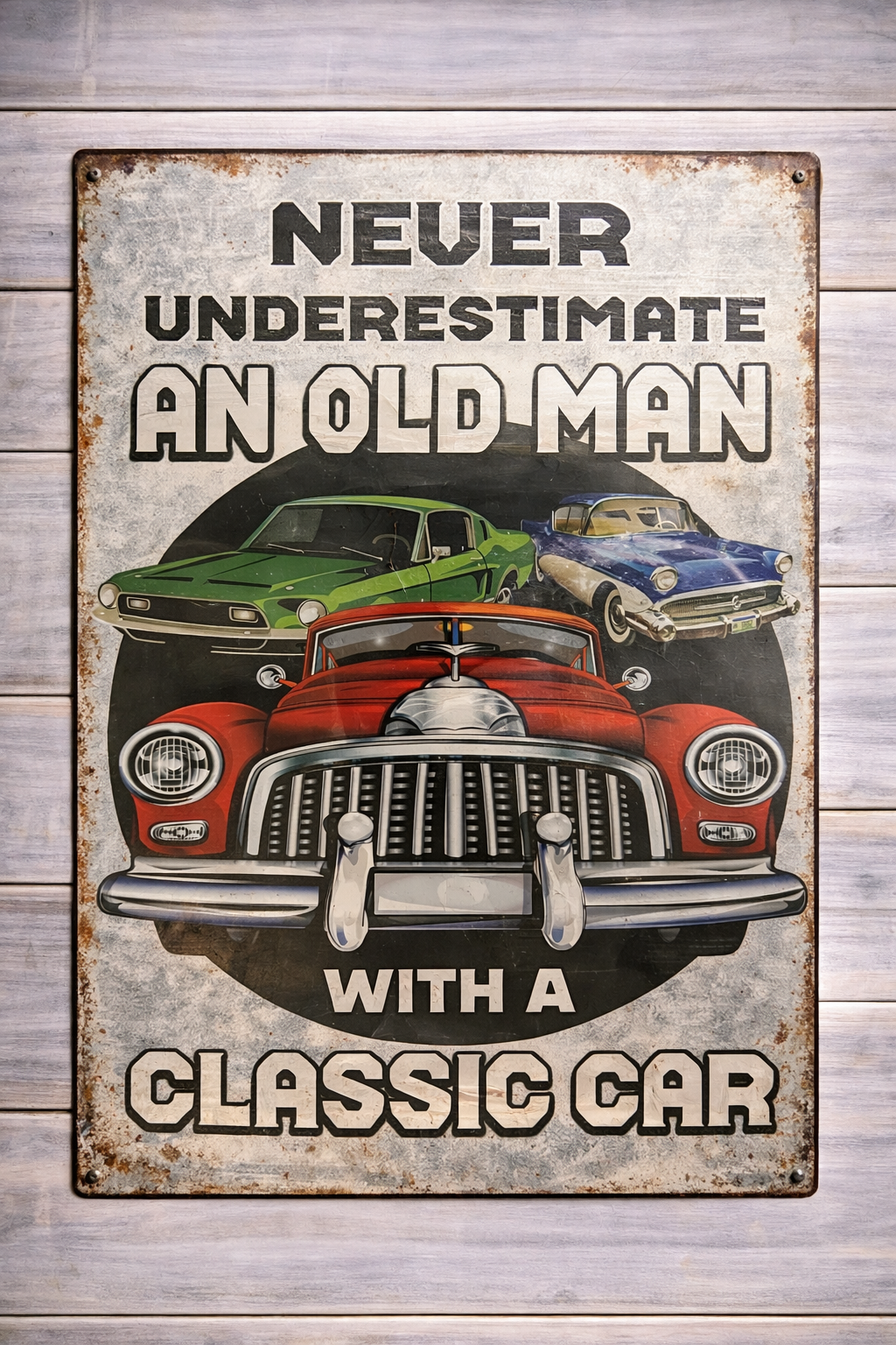 Oldman's Classic Cars vintage metal wall sign 30x40cm for a garage or man cave