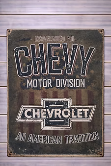 Chevy Motor Division Metal Sign | 30x40cm | Garage & Man Cave Wall Décor | Automotive