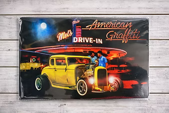 American Graffiti Metal Sign | 30x40cm | Garage & Man Cave Wall Décor