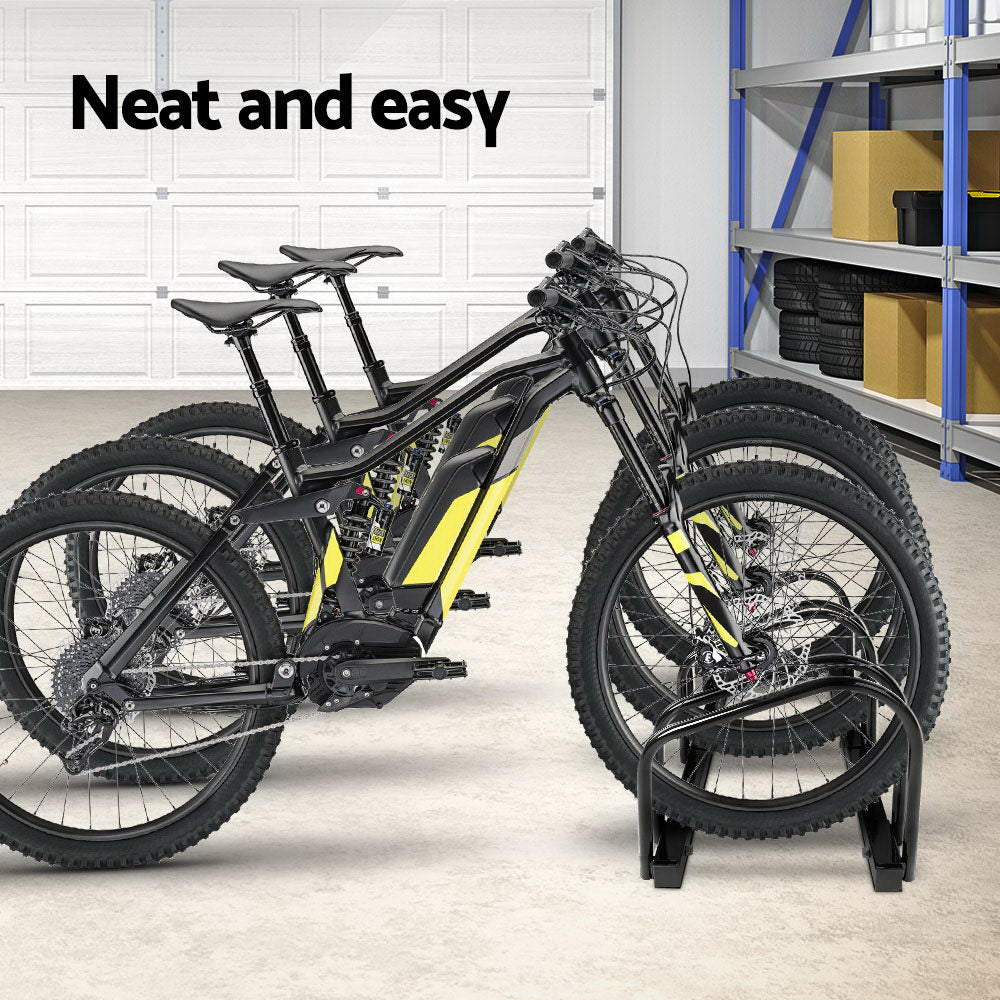 Weisshorn 3-Bike Freestanding Floor Rack – Powder Coated Steel | Black