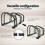 Weisshorn 3-Bike Freestanding Floor Rack – Powder Coated Steel | Black
