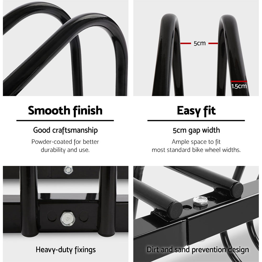 Weisshorn 3-Bike Freestanding Floor Rack – Powder Coated Steel | Black
