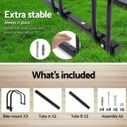 Weisshorn 3-Bike Freestanding Floor Rack – Powder Coated Steel | Black