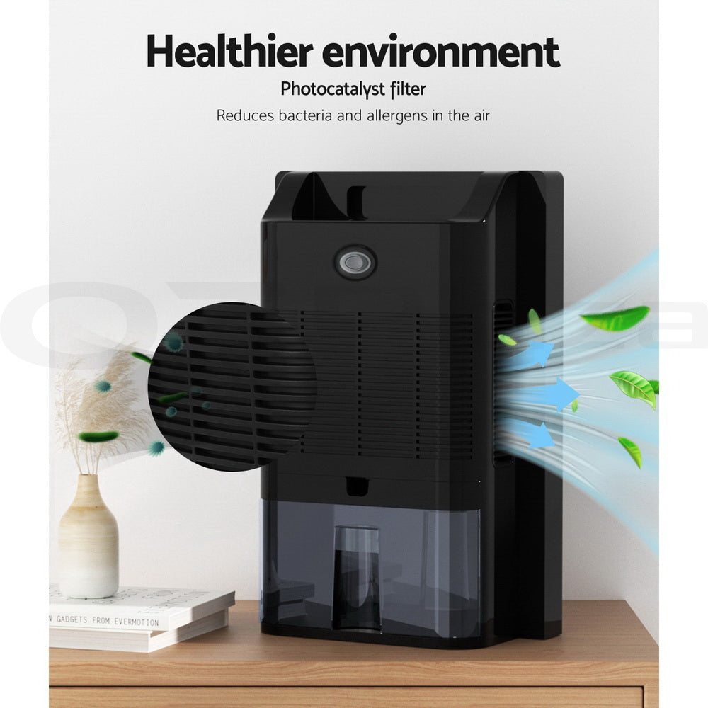 Devanti 2L Dehumidifier & Air Purifier | Quiet | 24Hr Timer | Remote | Black