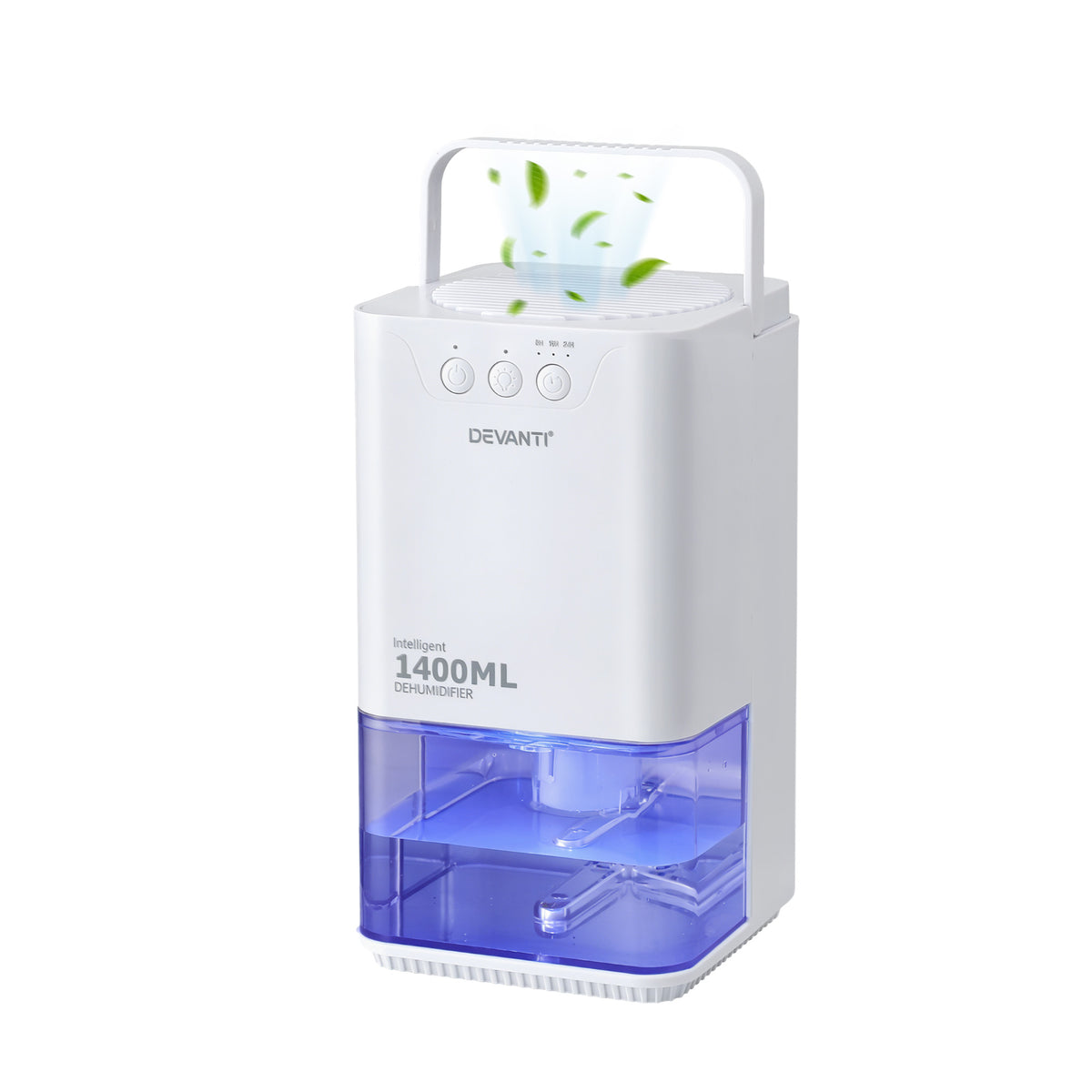 Devanti 1.4L Dehumidifier | Quiet Sleep Mode | Auto Shut-Off | 24Hr Timer | White