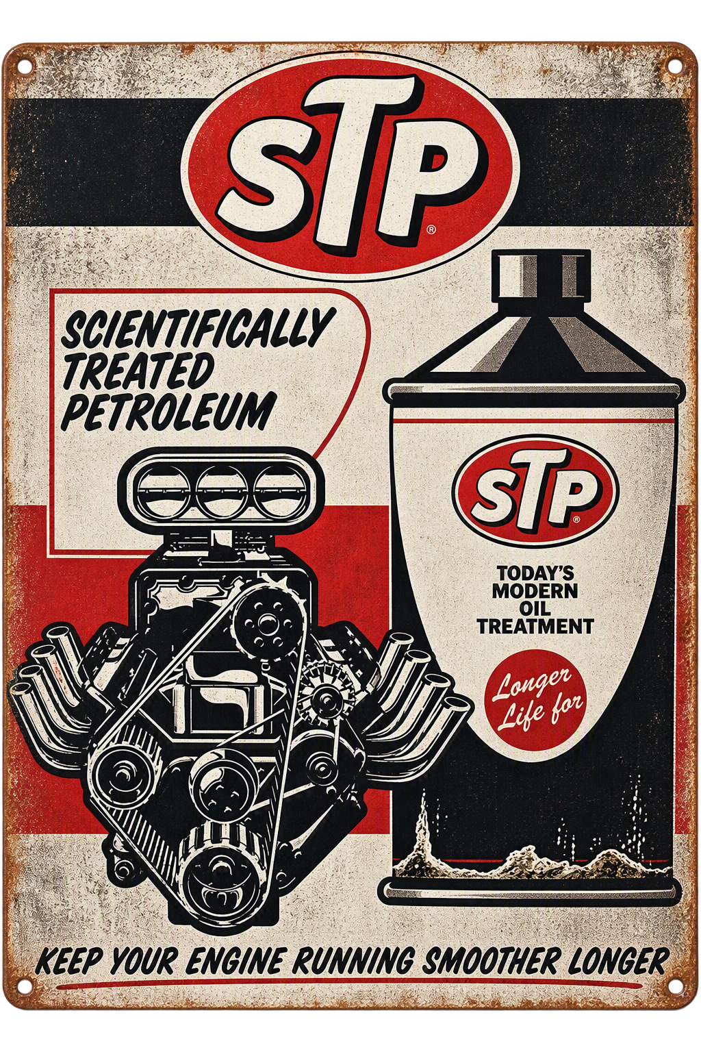 STP Metal Sign | 30 x 40 cm | Vintage Garage & Man Cave Wall Décor | Australian Petroliana
