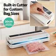 Devanti 110W Food Vacuum Sealer Machine – Auto Seal, Slide Cutter | White & Pink
