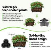 Green Fingers 5-Tier Vertical Garden Planter – Stackable Tower with Wheels | Grey