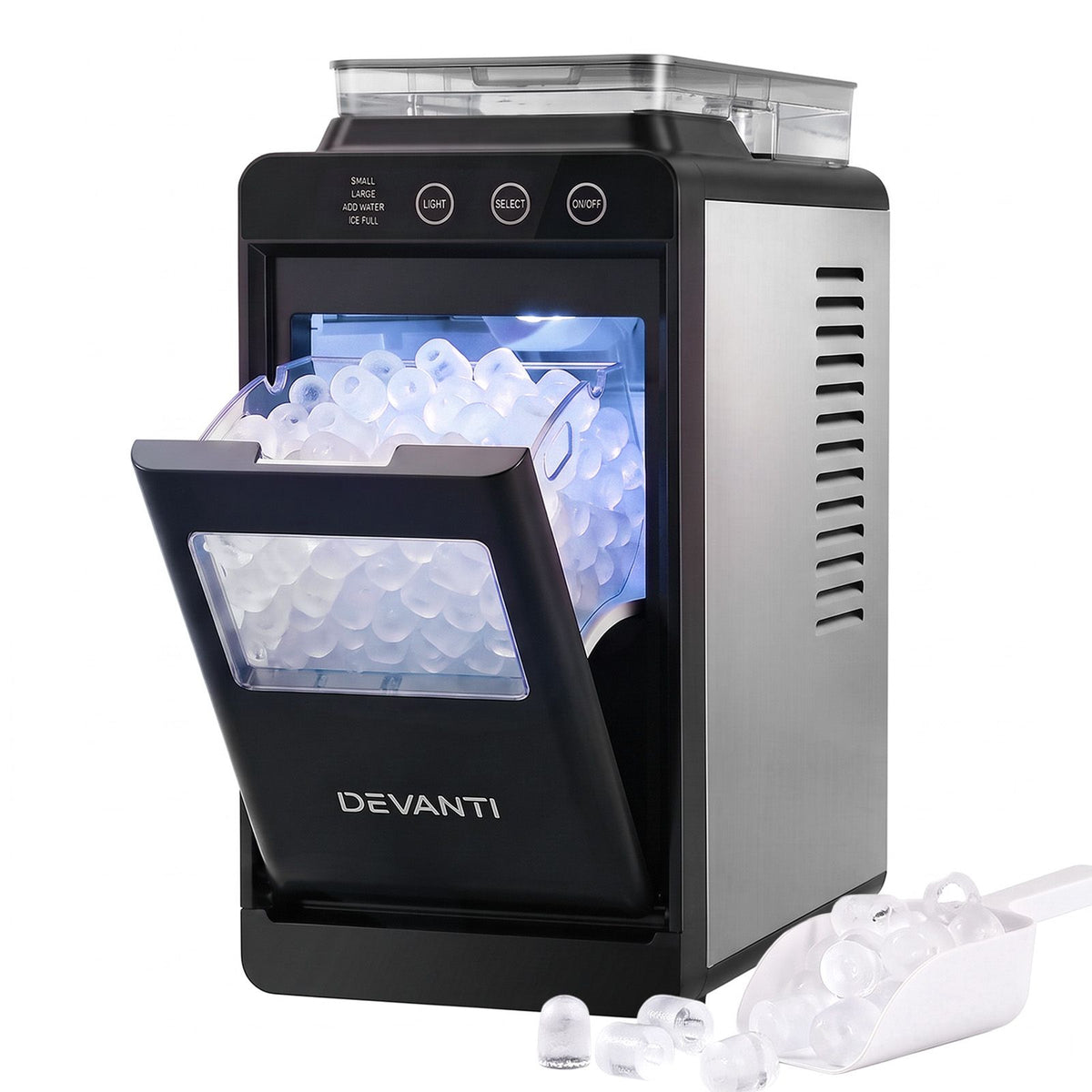 Devanti Slim Countertop Ice Maker | 12kg/Day, Black