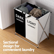 Artiss 2-Section Foldable Laundry Hamper – Large Capacity