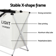 Artiss 2-Section Foldable Laundry Hamper – Large Capacity
