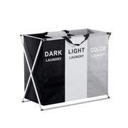 Artiss 3-Section Foldable Laundry Hamper – Large Capacity