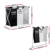 Artiss 3-Section Foldable Laundry Hamper – Large Capacity