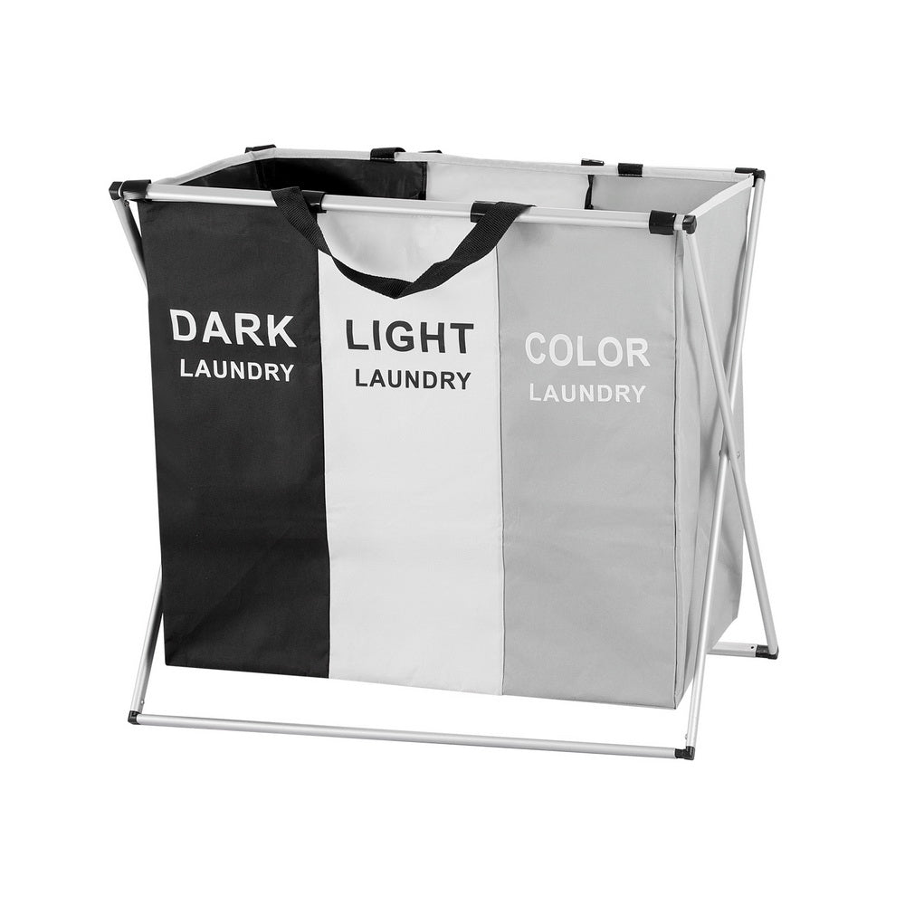Artiss 3-Section Foldable Laundry Hamper – Large Capacity
