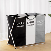 Artiss 3-Section Foldable Laundry Hamper – Large Capacity
