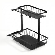 Artiss Under Sink Organiser with 2 Slide-Out Drawers – Adjustable Height | Black