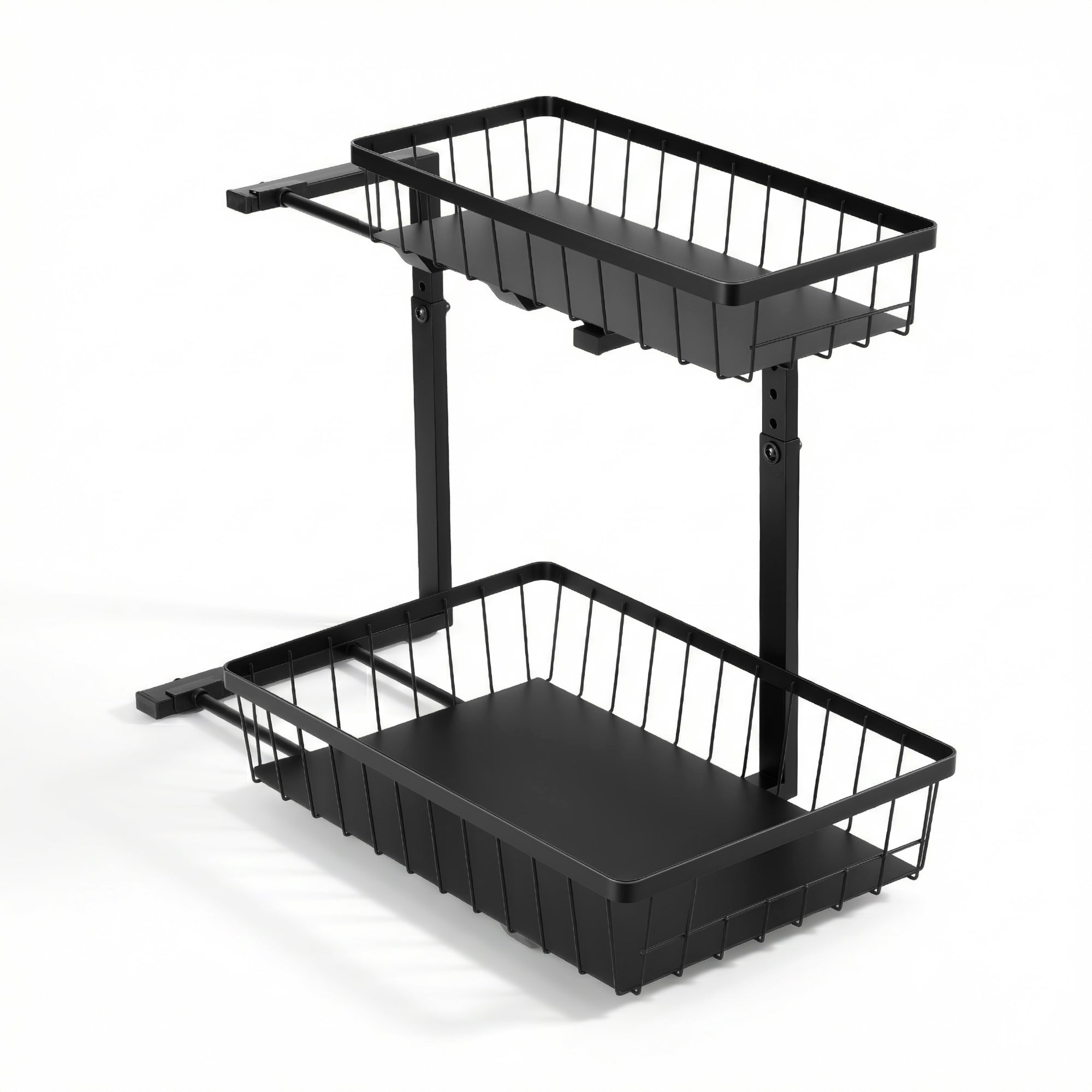 Artiss Under Sink Organiser with 2 Slide-Out Drawers – Adjustable Height | Black