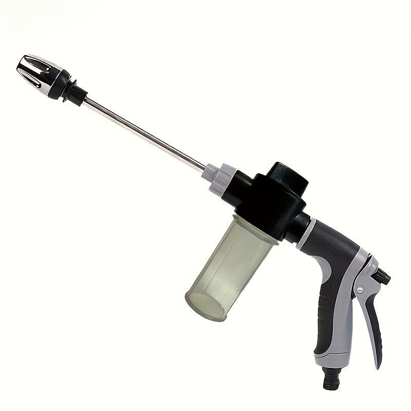 Portable High-Pressure Premium Car Wash Water Gun | 3/4" & 1/2" Adapters | Black