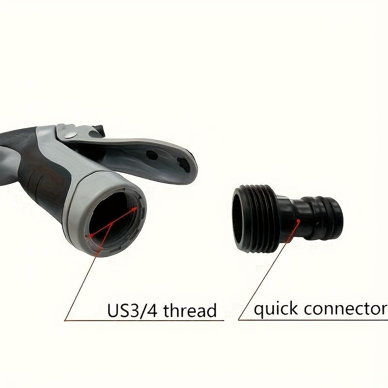 Portable High-Pressure Premium Car Wash Water Gun | 3/4" & 1/2" Adapters | Black