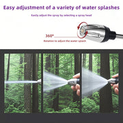 Portable High-Pressure Premium Car Wash Water Gun | 3/4" & 1/2" Adapters | Black