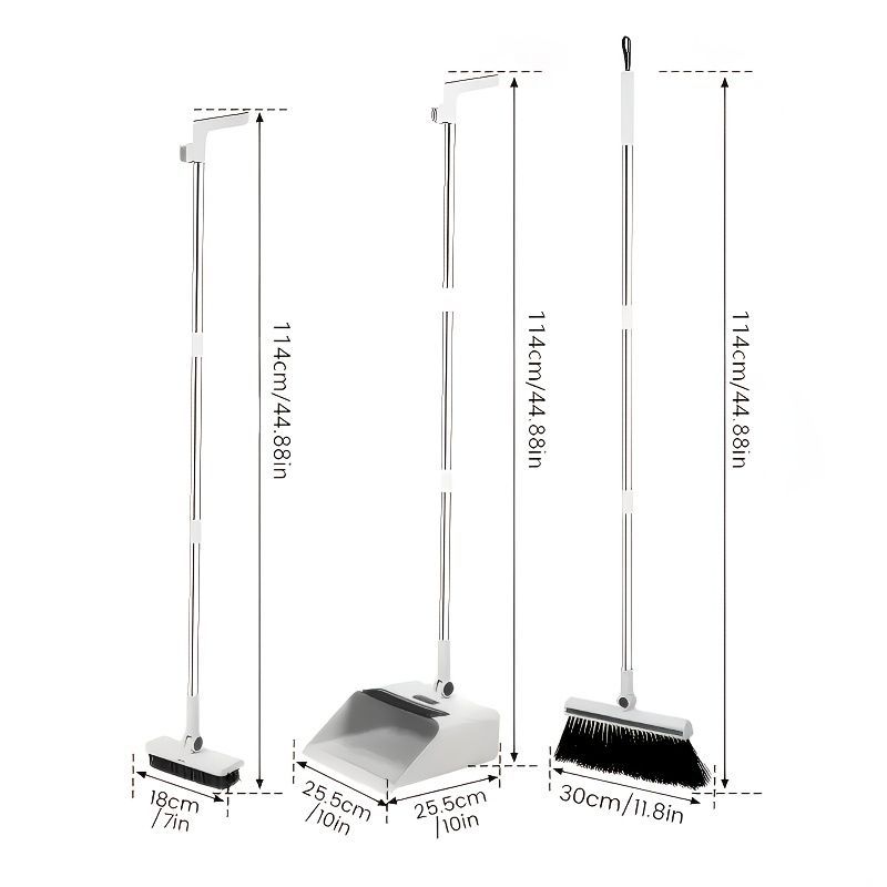 3-in-1 Commercial Cleaning Equipment – Broom, Dustpan & Brush All-in-One