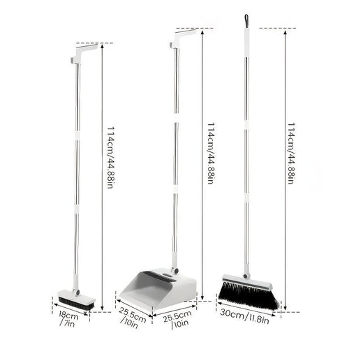 3-in-1 Commercial Cleaning Equipment – Broom, Dustpan & Brush All-in-One