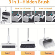 3-in-1 Commercial Cleaning Equipment – Broom, Dustpan & Brush All-in-One