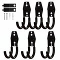 Garage Hooks, 6 Pack Small Round Wall Hooks for Hanging Heavy Duty Ladders, Bikes, Tools Ideal for Garage, Garden, Basement Utility Room Storage (Black)
