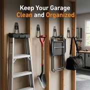 Garage Hooks, 6 Pack Small Round Wall Hooks for Hanging Heavy Duty Ladders, Bikes, Tools Ideal for Garage, Garden, Basement Utility Room Storage (Black)