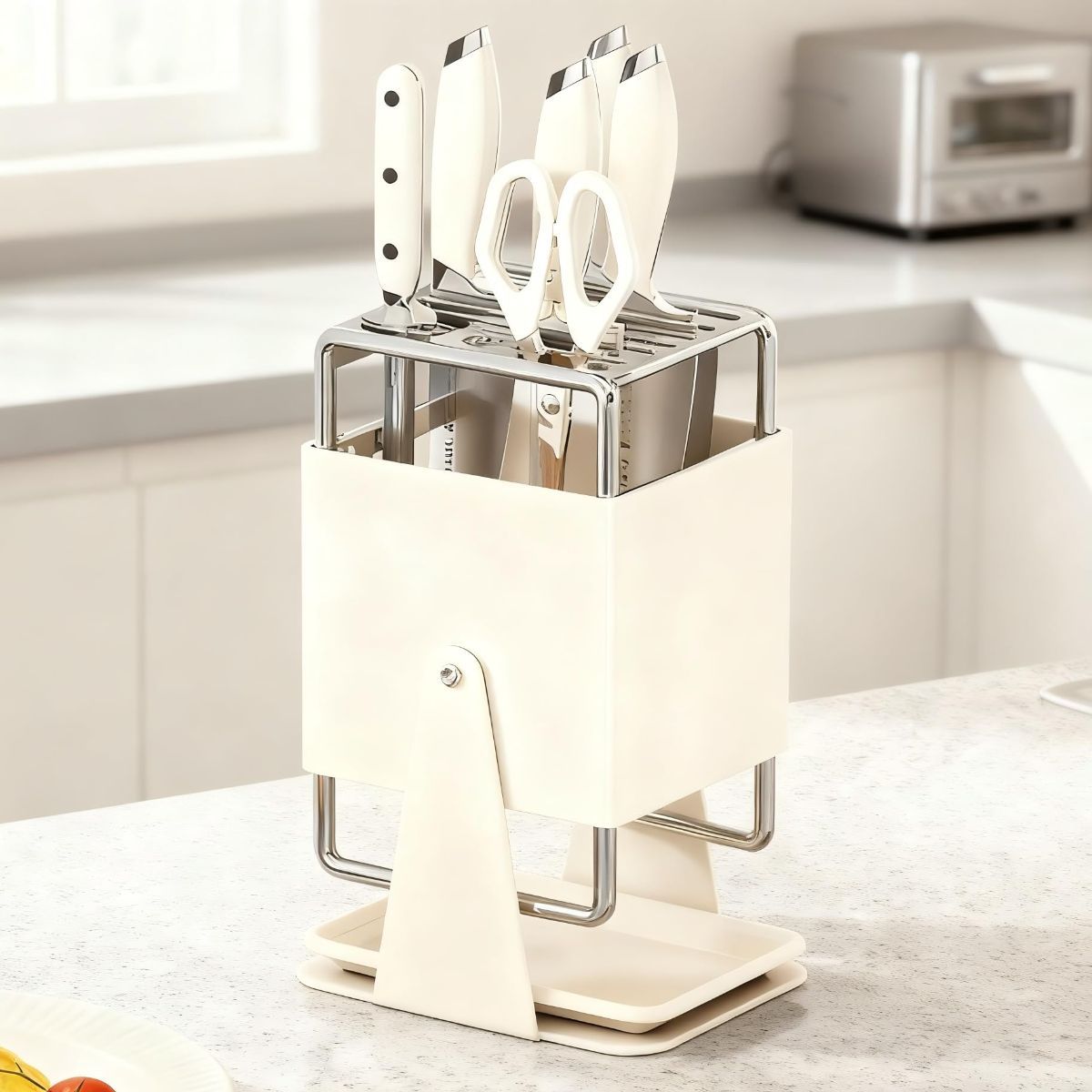 Wood-Finish Universal Knife Block – 10-Slot