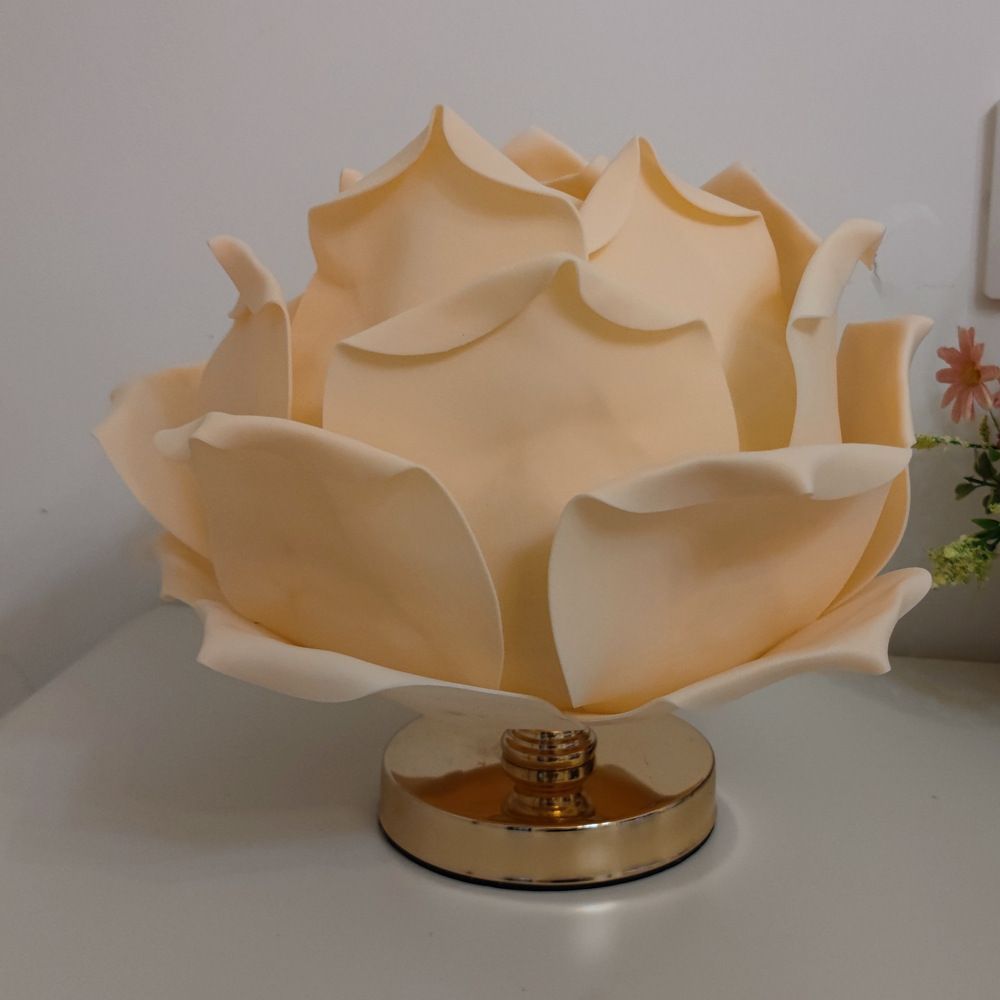 Dimmable Rose Shape Table Lamp – White & Pink (40 × 28cm)