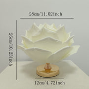 Dimmable Rose Shape Table Lamp - Romantic Floral Ambient Light with Metal Base for Bedroom, Living Room, and Lover Girlfriend Gift Wedding Anniversary Occasions - White-Pink - Size 15.7x11Inches