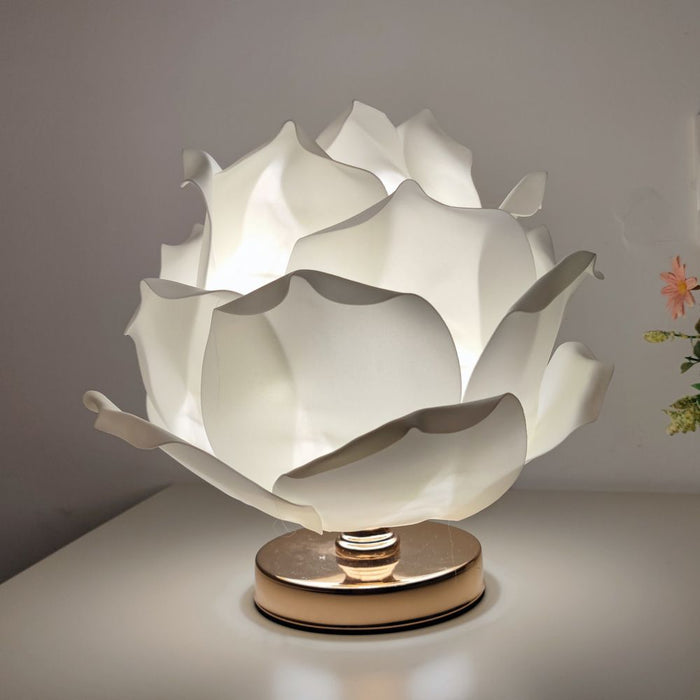 Dimmable Rose Shape Table Lamp – White (40 × 28cm)