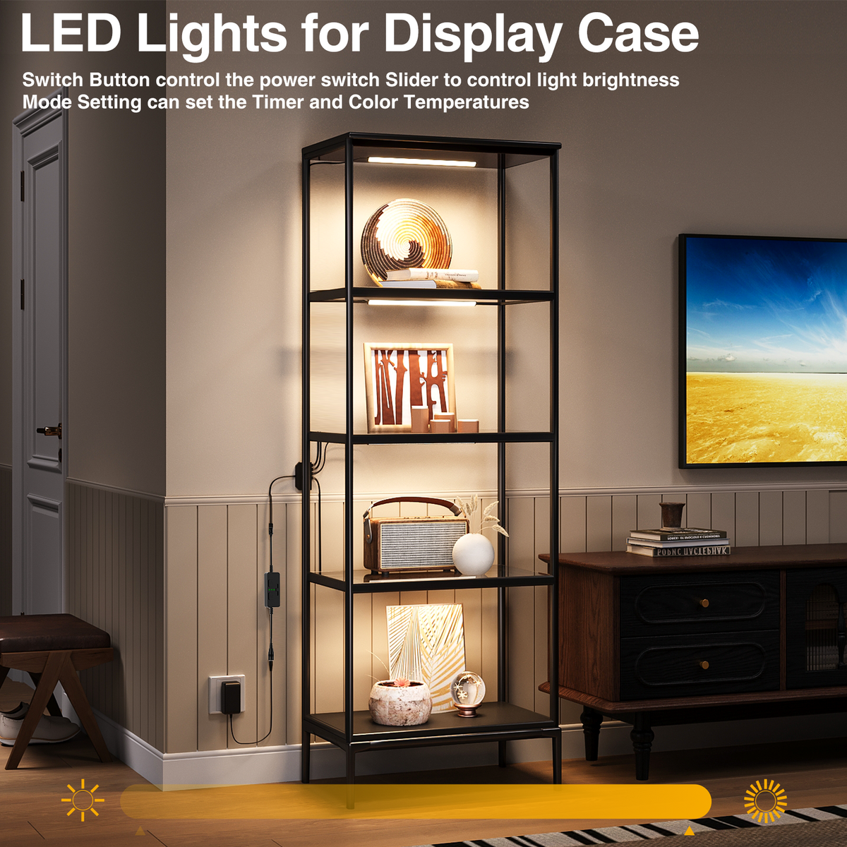 LED Under-Cabinet Light Bars 4-Pack | 30cm, Dimmable, Plug-In