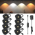 LED Under-Cabinet Puck Lights 8-Pack | Dimmable, Plug-In