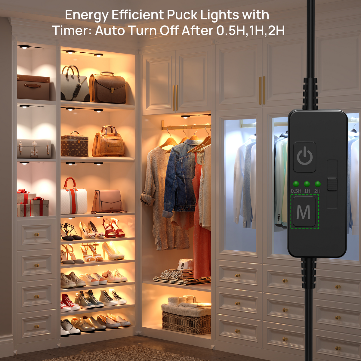 LED Under-Cabinet Puck Lights 8-Pack | Dimmable, Plug-In