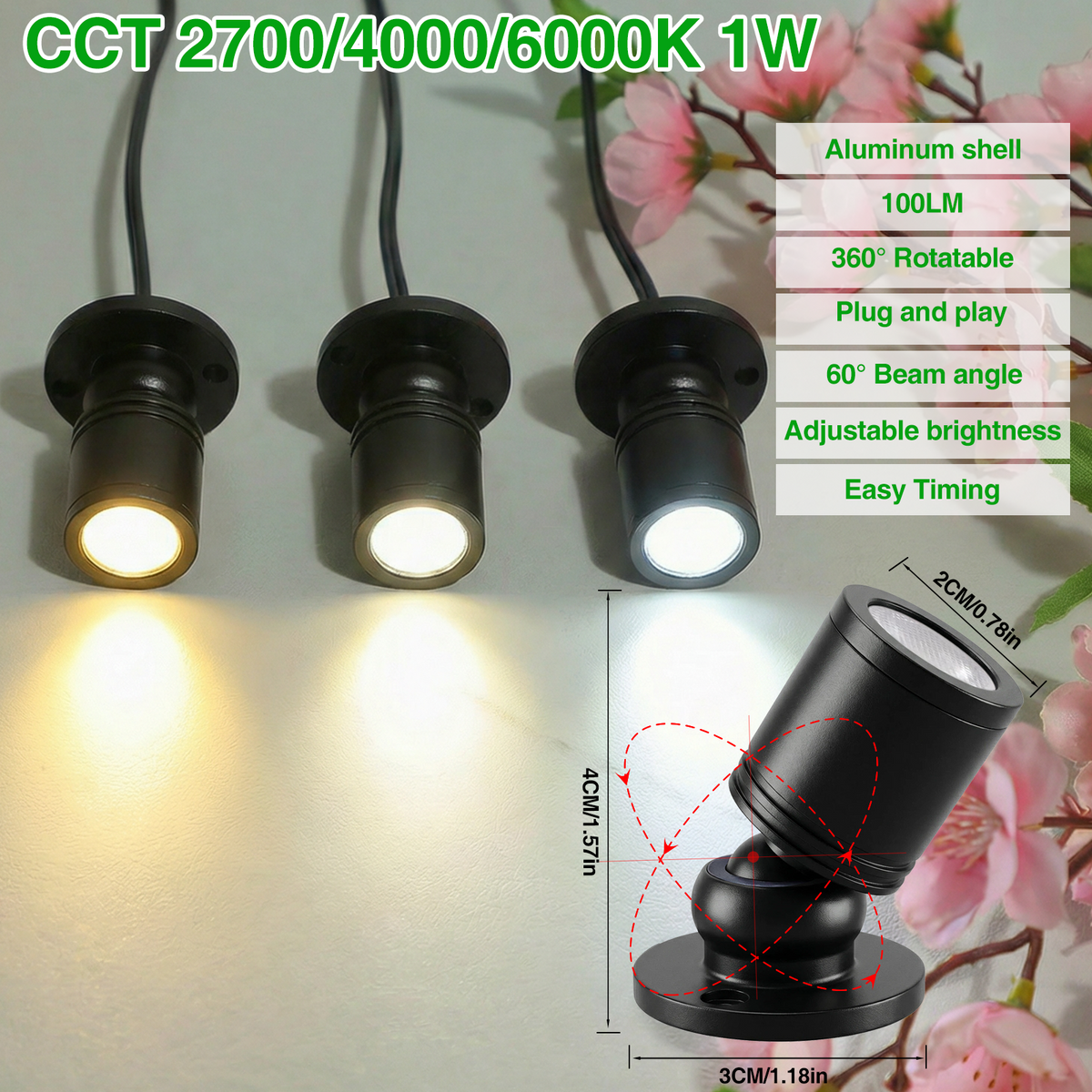 Adjustable LED Mini Spotlights 8-Pack | Dimmable, 12V