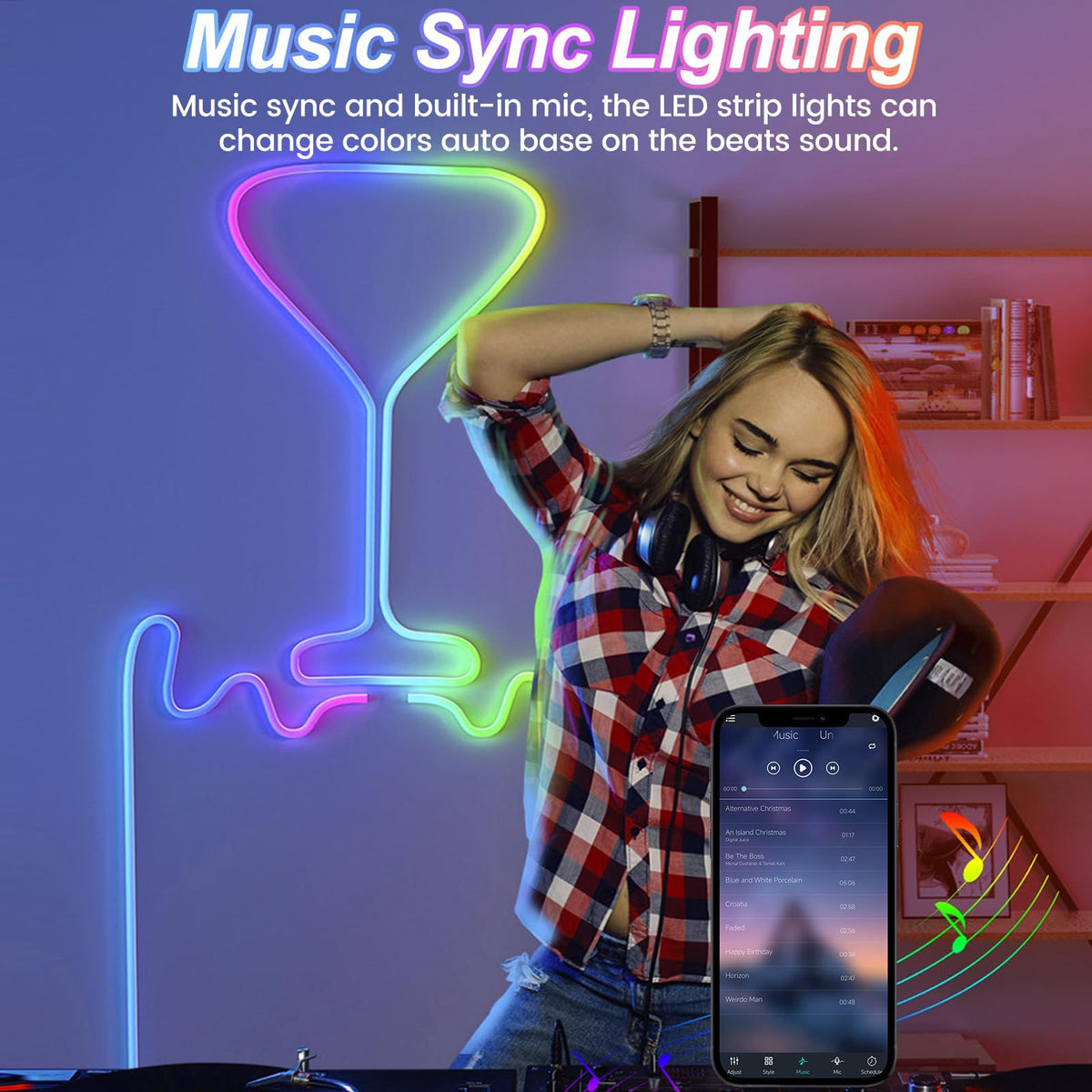 10m RGB LED Neon Rope Light | App & Remote Control, Music Sync