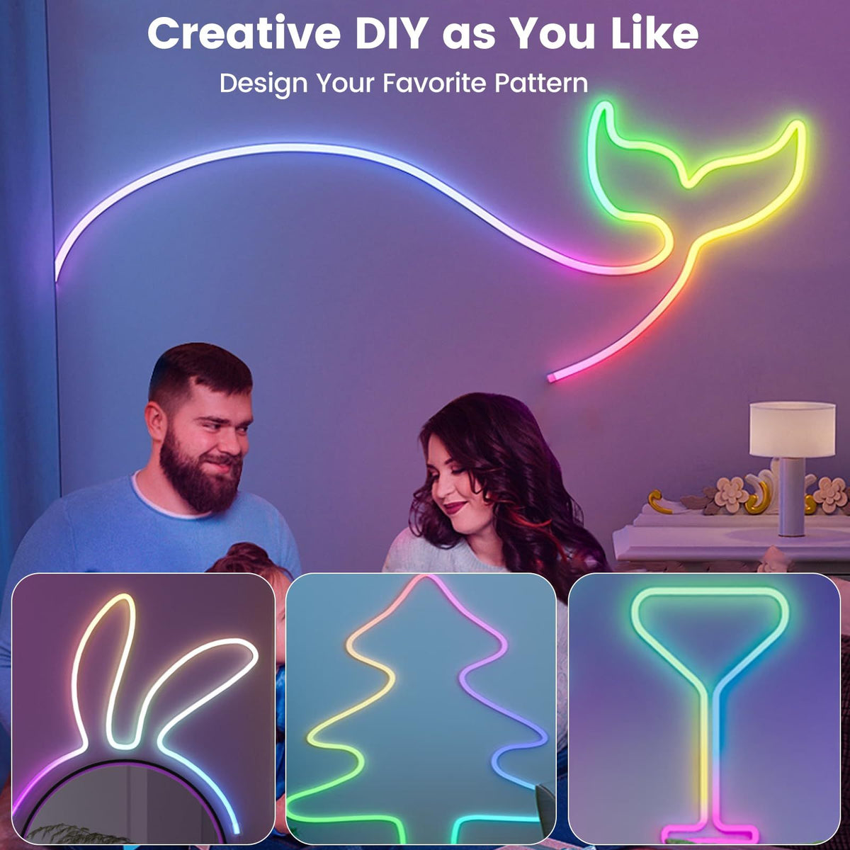 10m RGB LED Neon Rope Light | App & Remote Control, Music Sync