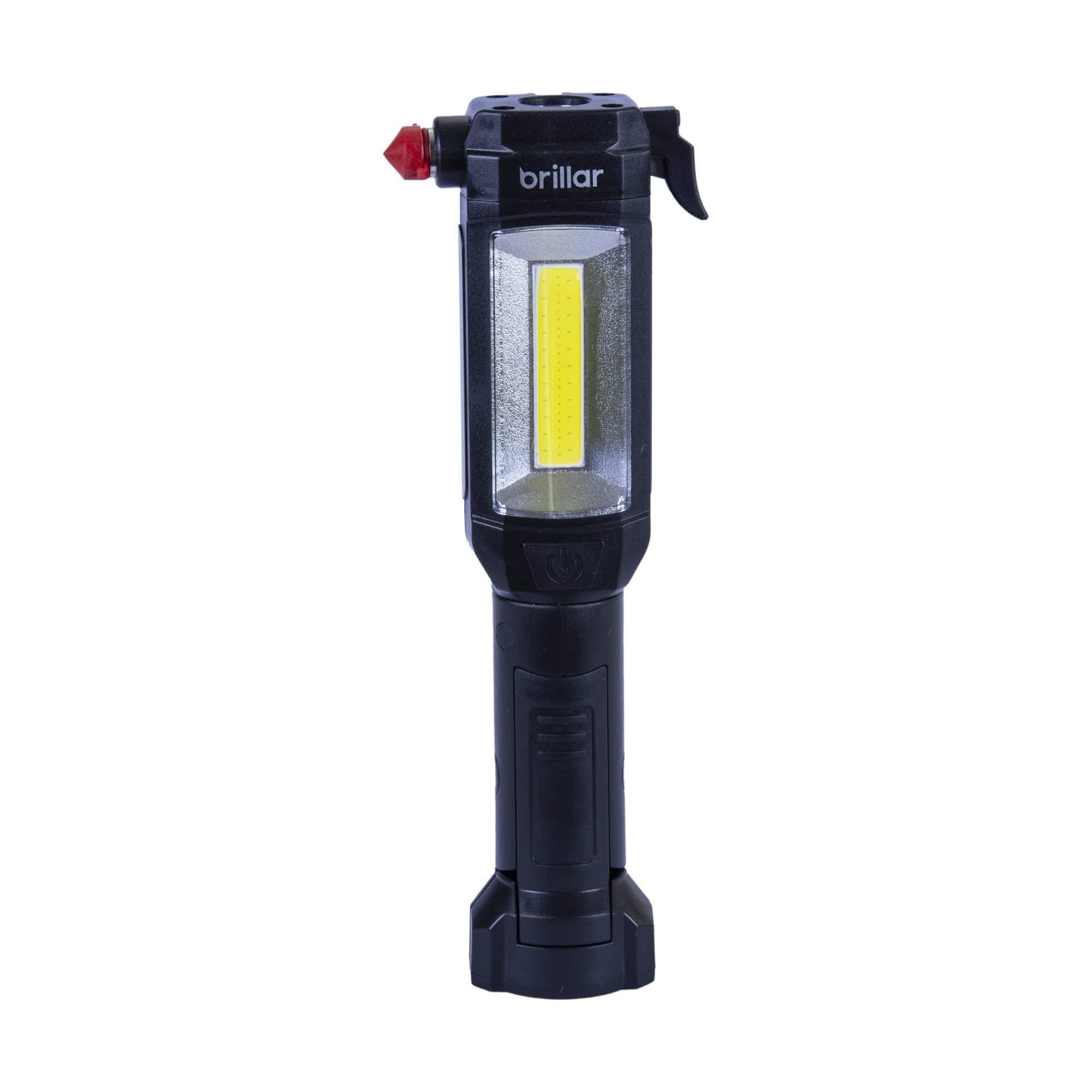 Brillar 200 Lumen Emergency Torch – Seatbelt Cutter, Window Breaker & Magnetic Stand | Black