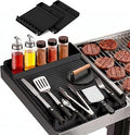Silicone Grill Tool Mats 2-Pack – Portable BBQ Shelf Mats for Camping & Outdoor Cooking | 16 x 11.5 inch | Black