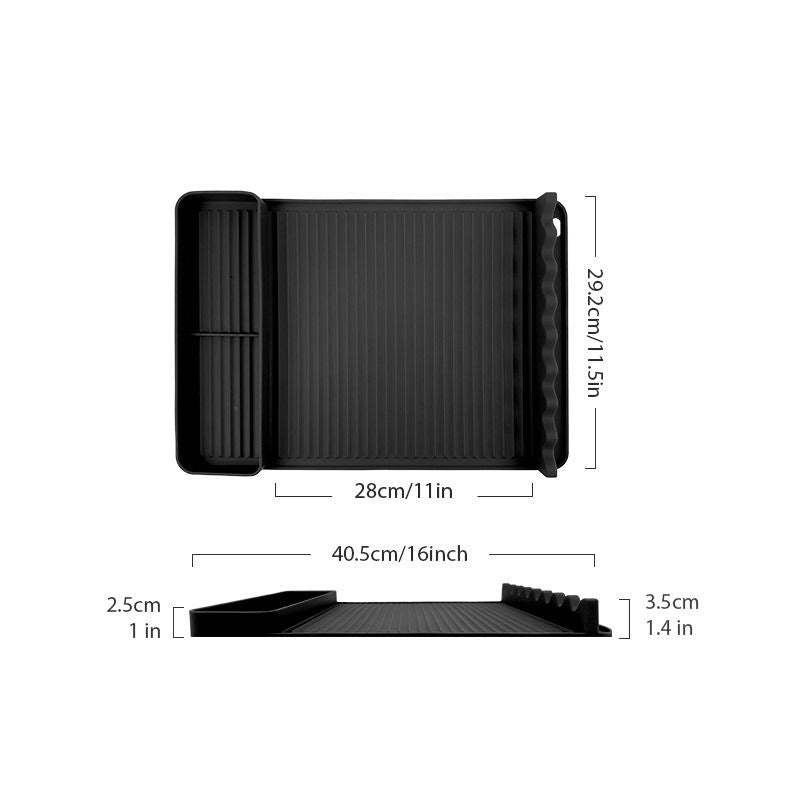 Silicone Grill Tool Mats 2-Pack – Portable BBQ Shelf Mats for Camping & Outdoor Cooking | 16 x 11.5 inch | Black