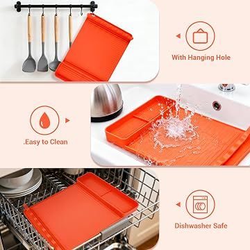Silicone Grill Tool Mats 2-Pack – BBQ Side Shelf Organiser| 16 x 11.5 inch | Grey